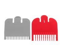 LALADEFIEE 2pcs Professional Clipper Guards Attachments Hair Cutting Guides Plastic Combs for Hair Trimmers with Gray and Red Color Suitable for Salon and Home Use