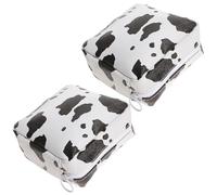LALADEFIEE 2pcs Pu Sanitary Napkin Organizer with Lovely Cow Print Compact Zipper Design Stylish Portable Period Bag