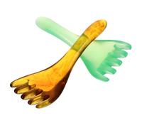 LALADEFIEE 2pcs Resin Beeswax Five-claw Massage Combs Acupoint Scalp Tools for Circulation and Nervous System Relief Parent Random Color