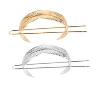 LALADEFIEE 2pcs Retro Alloy Leaf Hairpins Gold Silver Stylish Hair Clips for Women Girls Vintage Headdress Accessories