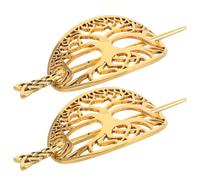 LALADEFIEE 2pcs Retro Hairpin Viking Style Hair Clips for Women Ancient Metal Headpiece Jewelry Vintage Hairpin for Medieval Cosplay Accessories
