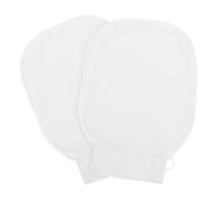 LALADEFIEE 2pcs Reusable White Exfoliating Gloves for Body and Back Made of Soft Rayon Material Providing Comfortable Use Experience for Spa and Bath Skin Care