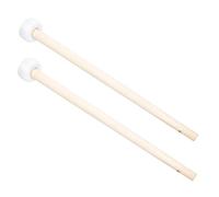 LALADEFIEE 2pcs Rubber-head Gong Mallets with Comfortable Wooden Handles for Gong Performance Use, Practical White Wood Hammers for Percussion Instruments