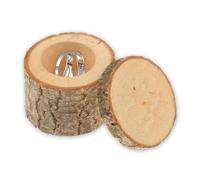 LALADEFIEE 2pcs Rustic Wooden Ring Box for Wedding Engagement and DIY Craft