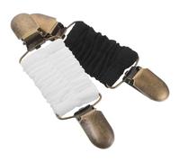 LALADEFIEE 2pcs Shawl Clips for Women Vintage Cardigan Sweater Clips with Elastic Adjustable Fit Discreet Anti-gap Brooch Pins for Clothing Protection and Secure Closure in Black and White