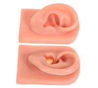 LALADEFIEE 2pcs Silicone Ear Piercing Practice Model High Simulation Soft Reusable Artificial Ears for Training Students and Teaching Supplies with Realistic Skin Texture