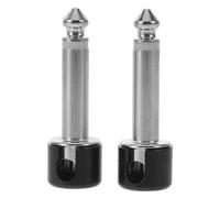 LALADEFIEE 2PCS Solderless 1/4 Inch Guitar Pedal Patch Plug - Short Mono Effects Cable Connector for DIY Pedalboard Wiring, Audio Repair Parts, Low Noise, Round-Head, 6.35mm