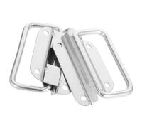 LALADEFIEE 2pcs Stainless Steel Folding Handles for Heavy Duty Tool Box and Storage Bins, Recessed Design with 4.5mm Hole Diameter, Easy Installation, Versatile Industrial Side Handles