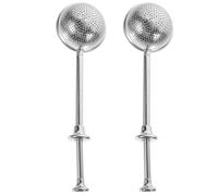 LALADEFIEE 2pcs Stainless Steel Tea Strainers with Long Handles Ball Shaped Tea Infusers Featuring Uniform Leak Hole Design and One-Hand Operation and Home Use