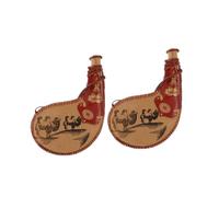LALADEFIEE 2pcs Sturdy Pu Leather Water Bag Large Capacity for Outdoor Activities Traditional Craft Portable for Travel