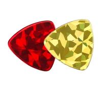 LALADEFIEE 2pcs Thick Triangle Guitar Picks Abs Material for Electric Bass Acoustic Guitar Vibrant Red and Gold DIY Style for Enhanced Control and Precision Playing