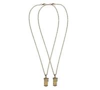 LALADEFIEE 2Pcs Urn Necklace for Ashes Memorial Pendant Copper Cremation Keepsake Jewelry with Six Word Polished Ashes Holder for Loved Ones and Pets