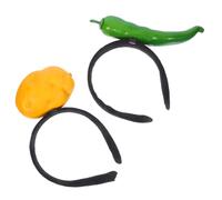 LALADEFIEE 2pcs Vegetable Headband Creative Chili Pepper Potato Hair Accessories for Women for Parties Spa Days Fun Photoshoots Whimsical Vegetable Design Hair Boppers