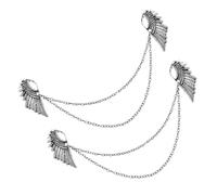 LALADEFIEE 2pcs Vintage Angel Wing Brooch Pin Retro Silver Suit Clip Collar Breastpin for Men and Women Environmental Friendly Electroplated Corsage Shirt Clip with Lasting Luster and Smooth