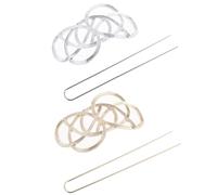 LALADEFIEE 2Pcs Vintage Metal Hair Stick Hair Cuff Bun Cage Set Geometric Hollow Design Accessories for Women’S Updo and Chignon Styling