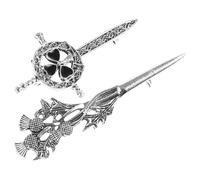 LALADEFIEE 2Pcs Vintage Scottish Thistle Brooch Pin Set Flower Lapel Pins for Women Decorative Hat Birthday Accessories for Fashion Clothing