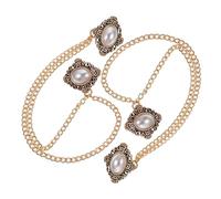 LALADEFIEE 2pcs Vintage Suit Clip Pins Brooches for Men Elegant Chain Collar Accessories for Sweaters Shawls Dresses and More Stylish Decorative Fasteners for Formal and Casual Wear