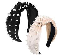 LALADEFIEE 2pcs Wide Headbands Hair Accessories for Women Elegant Knotted Design for Parties Casual Wear and Special Occasions