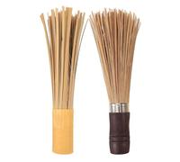 LALADEFIEE 2pcs Wok Brush with Ergonomic Handles for Kitchen Pan and Pot Cleaning Thick Non-scratch Bristles for Woks Frying Pans Iron Pots Efficient Corner and Gap Scrubbing