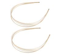 LALADEFIEE 2pcs Women Thin Gold Metal Headbands Lightweight Multi Non- Hair Hoops for Weddings and Parties Wire Double Headbands Versatile Hair Accessories for Girls