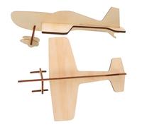 LALADEFIEE 2pcs Wooden Airplane Model Puzzle for Easy Assembly DIY Craft with Pre-cut Wood Boards Educational Brain Teaser for Boys and Fun Birthday