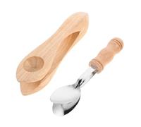 LALADEFIEE 2pcs Wooden Percussion Spoons for Ergonomic Montessori Musical Instruments Folk Rhythm for Family Classroom Party Fun
