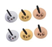 LALADEFIEE 3 Pairs Finger Cymbals Hand Held Percussion Instruments for Interactive Belly Dancing Musical Instruments with Secure Grip Teamwork Building Rhythm in Gold Silver Rose Gold