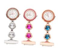 LALADEFIEE 3 Pcs Modern Zinc Alloy Nurse Pocket Watch Set for Elderly with Precise Time Keeping and Simple to Operate, Suitable for A Wide Range of Applications Random Color