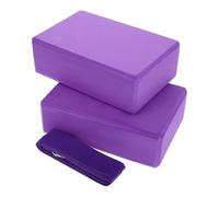 LALADEFIEE 3 Pcs Yoga Blocks and Yoga Strap Set and 1 Purple Stretch Strap Support for Deepening Poses Easy to Carry for Pilates Garden Use