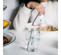 LALADEFIEE 3 Sets Stainless Steel Jar Straw Lids with Seal and Plugs Mason Can Sealed Covers Replacement for Drinking Jars Reusable Random Color