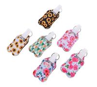 LALADEFIEE 30Ml Leakproof Refillable Bottle Keychain Set with 6 Portable Travel Containers and Hand Sanitiser Covers, Designed for Men Women and Outdoors