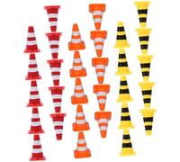 LALADEFIEE 30Pcs Mini Traffic Cones for Educational Play Includes Red Yellow Orange Roadblocks Mini Road Signs for Early Childhood Traffic Safety Learning and DIY Table Ornaments