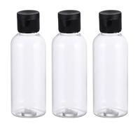 LALADEFIEE 30pcs Travel Refillable Bottles for Shampoo Lotion Cosmetics Transparent Pet Container with Black Flip Caps Lightweight Portable Toiletry Containers for Travel Business Outdoor Use