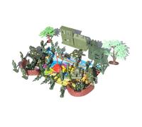 LALADEFIEE 37pcs Military Soldier Playset for DIY Simulation Scene with Tanks Aircraft Flags and Accessories Educational Army Figures for Boys and Imaginative Pretend War Game
