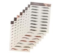 LALADEFIEE 3d Waterproof False Eyebrows Stickers 8pcs Black and Brown Imitation Eyebrow Transfers for Women Temporary Beauty Makeup