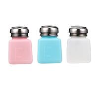 LALADEFIEE 3pcs 100ml Nail Polish Remover Bottle Push down Dispenser Refillable Liquor Dispenser for Body Oil Chic Press Pump Bottle