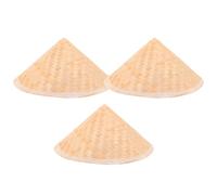 LALADEFIEE 3PCS Bamboo Straw Cone Hats 30cm - DIY Painting Asian Conical Sunshade Caps for Cosplay, Garden, Traditional Chinese and Japanese Costume Accessories