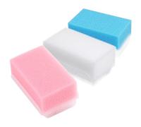 LALADEFIEE 3Pcs Bath Brush Set with Sensory Touch, Soft Sponge Shower Scrubber for Newborns, White Pink Blue, Bathing and Hand Cleaning Tool for Early Childhood Development