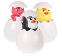 LALADEFIEE 3pcs Bath Water Spray Eggs for Adorable Floating Squirt with Penguin Duck Dinosaur Safe Smooth Surface Bathing Fun Random Colors Random Color