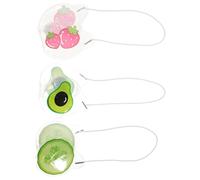 LALADEFIEE 3Pcs Cooling Eye Masks Gel Eye Cold Masks with PVC Cover Light Blocking Fruit Pattern for S Sleep and Assorted style