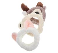 LALADEFIEE 3pcs Cute Animal Headbands for Women and Girls Soft Ear Hair Accessories for Spa Face Washing Routines Antlers Cat Ears