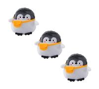 LALADEFIEE 3Pcs Cute Penguin Pattern Coin Purse Adorable Storage Bags for Loose Change Earphones and Style Grey White for Daily Use and Travel