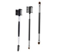 LALADEFIEE 3pcs Dual-head Eyebrow Brush and Spiral Eyelash Comb Portable Cosmetic Tool Multifunctional Makeup Brush for Natural Tidy Brows and Lashes