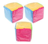LALADEFIEE 3pcs Giant Soft Dice with Clear Card Slots for Fuzzy Colorful Educational Cubes for Math Learning Interactive Games and Family Fun Easy to Handle Teaching