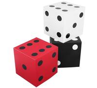 LALADEFIEE 3Pcs Large Dice Boxes Party Decoration Set 28Cm White Red Black Jumbo Poker Centerpieces for Theme Birthday Prom Table Supplies