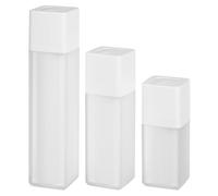 LALADEFIEE 3pcs Leakproof Shower Gel Container Travel Bottles with 50ml, 30ml, and 15ml Capacity, White Pp Refillable Vacuum Bottles Convenient to Carry and Storage for Toiletries
