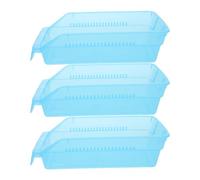 LALADEFIEE 3pcs Plastic Blue Pill Organizer Bin for Medicine Storage and Drawer Organization, Portable Medication Storage Container Suitable for Medical Environment and Home Use