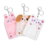 LALADEFIEE 3pcs Plush Animal Keychain Card Holder Cute Protector Soft and Convenient Clip for Easy Carrying for Boys and Girls and Adults