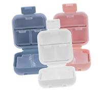 LALADEFIEE 3pcs Portable Small Pill Case with Compartments Airtight Travel Pill Organizer for Vitamins Medicine Fish Oil Compact Pocket Box for Daily Supplement Storage
