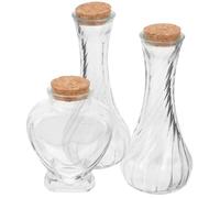 LALADEFIEE 3pcs Sand Ceremony Bottles Set with Cork Stoppers, Small Heart-shaped Glass Container and 130ml Threaded Drift Bottles, Wedding Unity Sand Jar for Newlywed Keepsake and Honeymoon